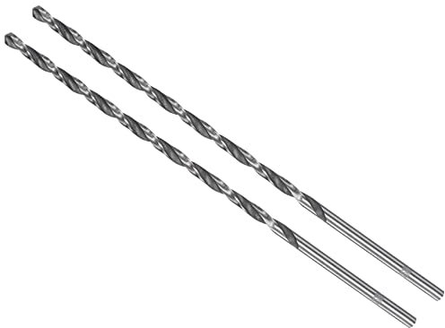 CoCud Extra Lange Spiralbohrer 3mm Bohrer Durchmesser 120mm Länge Schnellarbeitsstahl Gerader Schaft Jobber Bohrer Bit - (Anwendung: für Holz Formbares Eisen Aluminium Plastik) 2Stk