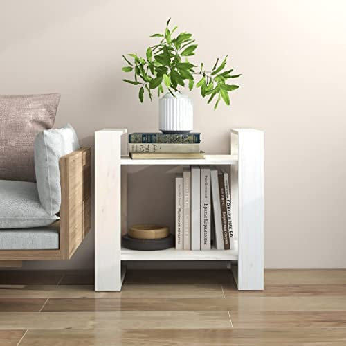 BUKSCYJS BüCherturm Freistehend,BüRo-BüCherregalebüCherregal/Raumteiler Weiß 60x35x57 cm Massivholz Kiefergeeignet FüR Wohnzimmer, Schlafzimmer, Arbeitszimmer, Korridor