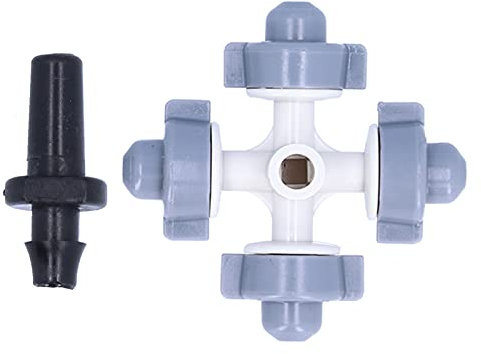 Kit De 50 Boquillas De Nebulización, Boquilla Rociadora De 4 Salidas, Boquillas Atomizadoras De Cabezal De Aspersor De Plástico, Aspersor Colgante De Nebulización para Patio, Jardín, Invernadero
