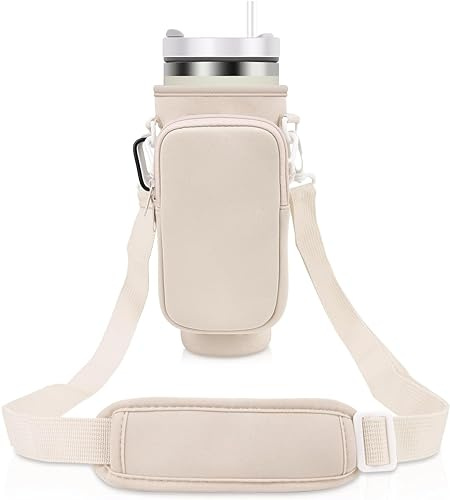 Theaque Tragetasche für Wasserflaschen mit Beutel, kompatibel mit Stanley Tumbler mit Griff, Wasserflaschen-Tasche für Stanley Quencher H2.0 Flowstate und Adventure Quencher 1,2 l Trinkbecher