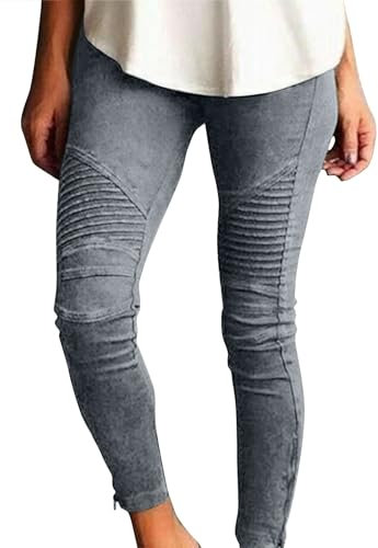 KONG JIMFAN Thermostrumpfhose Jeanshose Damen Hüftwärmer Damen Thermo Legging Damen Eiskunstlauf Hose Women's Leggings Damen Unterwäsche Set Strumpfhose Große Größen Damen(Grau,XL)
