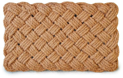 MAINEVENT Rope Doormat 30x17 Inch, Woven Mat for Indoor and Covered Outdoor