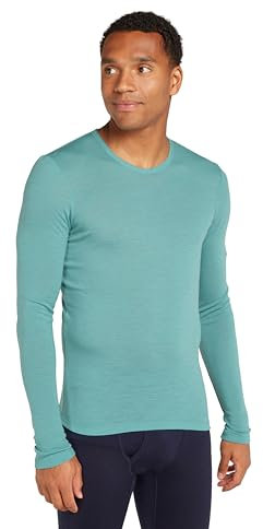 Icebreaker - Top de Peso Medio 175 Everyday para Hombre - Camiseta de Manga Larga con Cuello Redondo - Capa Base de 100% Lana Merino - Cloud Ray, XL