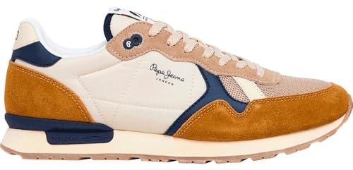 Pepe Jeans Brit Camp M Herren-Sneaker, Braun (Tabakbraun), Größe 45, Brown Tobacco Brown, 46 EU