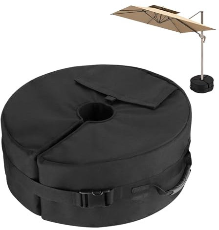 Pesi per Ombrellone, Base Ombrellone da Giardino, Rotondo Pesi Base Sacco di Sabbia per Ombrellone da Spiaggia, Universale Porta Ombrellone per Esterno, Riempibile 40kg Sabbia