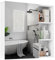 Mondeer Armoire Miroir de Salle de Bain, Verre Bois d'ingénierie, Blanc, 65 x 15 x 65 cm