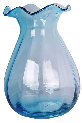 ULDIGI Glasvase Im Pastoralen Stil Wasserbehälter Für Hydrokulturpflanzen Tischdekoration Mit Lotusblatt-Mund Geeignet Für Wohnzimmer Schlafzimmer Und Büro