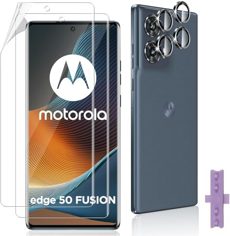Datree 2 Piezas Protector de Pantalla para Motorola Moto Edge 50 Fusion, 2 Piezas Protector de Lente de Cámara,Alta Definicion,Anti-Arañazos Screen Protector,Protector hidrogel TPU