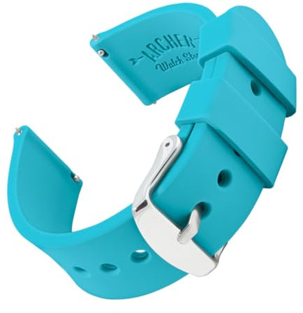Archer Watch Straps - Uhrenarmbänder aus Silikon mit Schnellverschluss (Aquamarin, 20mm)