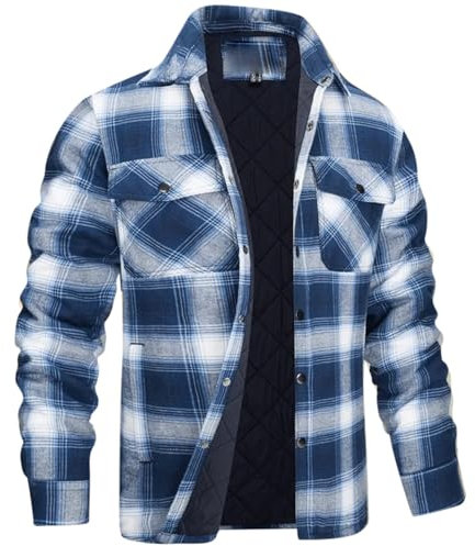Holzfällerhemd Herren Winter Innenfutter Holzfällerhemd Arbeitshemd Gefüttert Thermo Karierts Freizeithemd Mit Multi Taschen Baumwolle Warme Hemdjacke Thermohemd Winterjacke Fleecefutter Schützendem