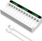 IMREN Chargeur de Piles Rechargeables, 12 Slots de Charge Indépendants avec écran LCD, 5V 2A Type-C et Entrée Micro USB, pour Batterie Rechargeable NiMH/NiCD AA AAA