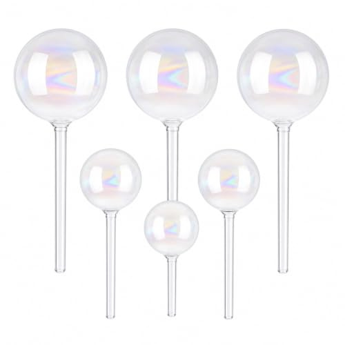 STARVAST Lot de 6 boules d'irrigation, couleur verre, boules d'arrosage pour plantes et fleurs, pour l'intérieur et l'extérieur, le jardin