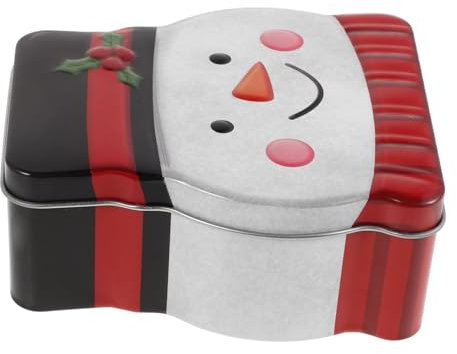 VICASKY Caja De Galletas Navideñas De Lata De Dulces Con Tapa Recipiente Para Almacenamiento De Galletas Para Regalos De Fiesta De Navidad
