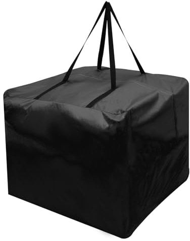 Garden Furniture Cushion Storage Bag 81x81x61cm Waterproof Anti-UV Heavy Duty Rip Proof 210D Oxford Fabric Outdoor Patio Cushion Storage Bag with Handles for Winter Patio Chair Couch Pillow (black)