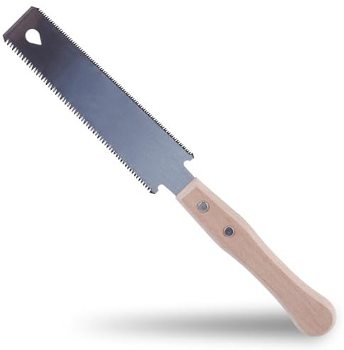 AJinacious Small Japanese Hand Saw, 6 Inch Double Edged Pull Saw, 14/17 TPI, Fine Tooth, Wooden Handle, Perfect for Fine Cutting Wood, Woodworking Tools