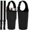 Linkidea 2 Pack Neoprene Tumbler Carrier with Strap Compatible with YETI Rambler Tumbler 30oz, Greens Steel Beast Tumbler 30oz, Waterbottle Sling Bag Holder with Shoulder Strap (Black)