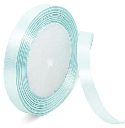 DHliIQQ Mintgrünes Satinband, 1,1 cm x 22 m, Bastelstoffband für Geschenkverpackungen, Basteln, Nähen, Blumensträuße