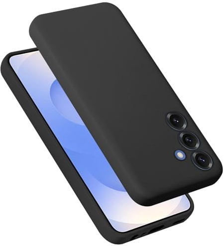 Cadorabo Hülle kompatibel mit Samsung Galaxy S25 Plus Hülle Silikon Handyhülle für Galaxy S25 Plus Case aus flüssigem Silikon- Kratzfeste und stoßfeste dünne TPU Schutzhülle - Liquid SCHWARZ