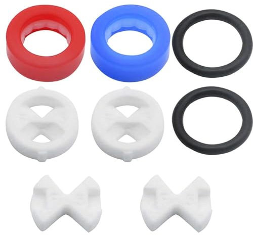 Cartridge Replacement 8PCS Ceramic Discs and Silicon Washers Inserts 1/2 Turn Gaskets Rings for Tap Valve Leaking Repair