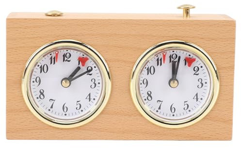 Fockety Mechanischer Schachtimer, Holz Vintage Professionell Analog Wed -up Schachuhr Multifunktionale Mechanische Schachuhr für Schach, Chinesisches Schach, Go und Brettspiele