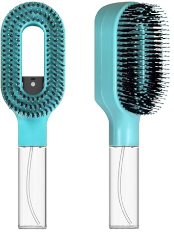 2-in-1 Entwirrungsbürste mit integriertem Sprühnebel, Nass- und Trockenbürste für lockiges, welliges und glattes Haar | Anti-Frizz-Haarbürste ohne Verfilzen, mit Wasserreservoir (Blau)