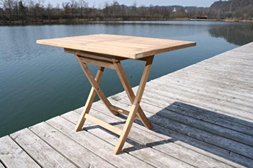 Linder Exclusiv Gartentisch Klapptisch Paris in Premium Teak 100 x 70 cm