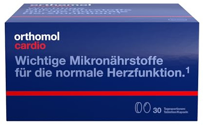 Orthomol Cardio: Nahrungsergänzung für das Herz-Kreislauf-System mit Omega-3 (EPA & DHA)*, Vitamin B1 für eine normale Herzfunktion* & Magnesium für den Herzmuskel*, 30 Tagesportionen