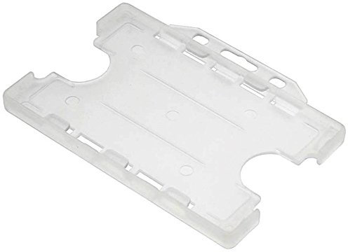 Customcard Ltd Porte-carte d'identité double face, porte-badge double face, porte-carte d'identité rigide pour deux cartes opaque/transparent (lot de 1)