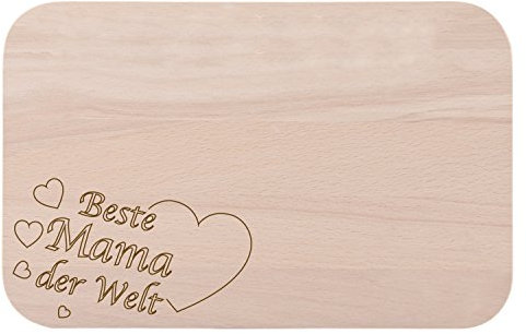Frühstücksbrettchen/Frühstücksbrett mit Gravur Beste Mama der Welt als Geschenk - aus Holz - Geschenkidee ideal zum Geburtstag oder zu Weihnachten