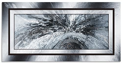 ARTland Wanddeko Wandbild Alu Verbundplatte für Innen & Outdoor Bild100 x 50 cm Abstrakte Motive Muster Formen Digitale Kunst Schwarz Weiß Schwarz weiß abstrakt 1 C6PF