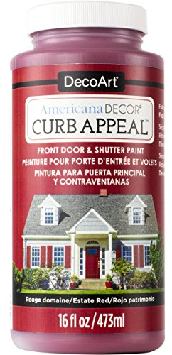 DecoArt Americana Décor Curb Appeal Door Jar Of Paint, Acrylic, Estate Red, 7 x 7 x 15 cm