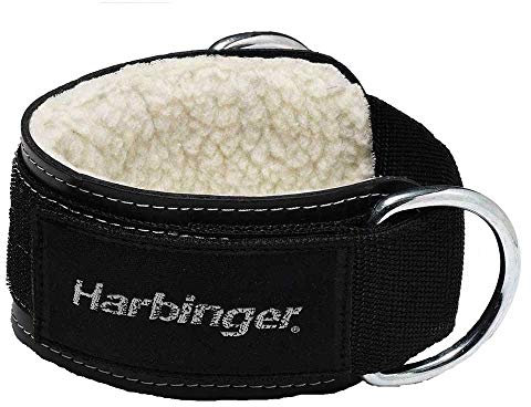 Harbinger 3'' (7.62cm) Padded Ankle Cuff with Double Ring Attachment, Black