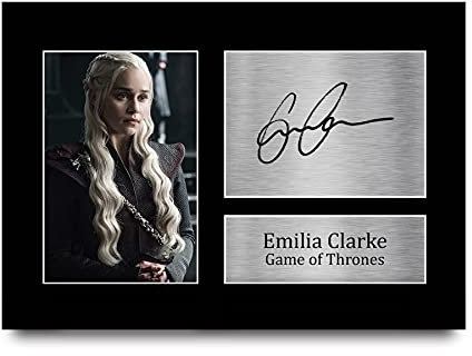 HWC Trading Emilia Clarke Gift A4 Printed Autograph Daenerys Targaryen Game of Thrones Gifts Print Photo Picture Display