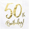 Servietten 50. Geburtstag 33x33 cm 3-lagig 20 Stück Papierservietten Servierten für Geburtstag und Party weiß Gold Bedruckt