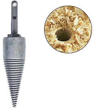 Log Splitter Screw Cone Kindling Firewood Splitter Drill Bits for Hand Drill Stick Copper (Round Handle)