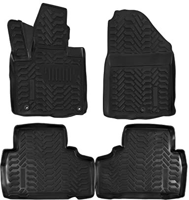 J&J AUTOMOTIVE | 3D Automatten Gummi Matten Gummifußmatten TPE Passend Für Sorento 2015-2020, Schwarz, Anti-Rutsch, Allwetter, 4Tlg Satz, Hohes Rand