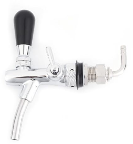 DEWIN Grifo de Cerveza Ajustable,Grifo de Cerveza de Barril Ajustable Proyecto de Cerveza de Barril Grifo de Acero Inoxidable G5/8 Ajustable para Casa para Hogar Hoteles Restaurantes