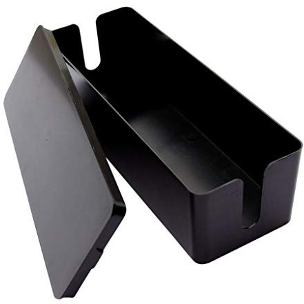 Kabelbox Groß Kabelmanagement-Box Kabelbox Kabelorganisation Kabel für maximale Sicherheit im Haushalt - Kabel Organizer zum Verstauen von Steckdosenleisten, Ladeadaptern, Routern UVM. (Schwarz)