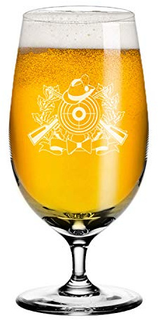 Deitert Leonardo Bierglas 390ml Ciao+ mit Schützenlogo – Bierglas mit Gravur und Schützenlogo, Glas mit Namen oder Widmung