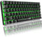 Hoopond Mechanical Keyboard, AK33 Green LED Backlit USB Cable Gaming Mechanical Keyboard, 82 key Compact Mechanical Gaming Keyboard with Anti-ghosting Keys for Gamers, Typists (Blue switch, Black)