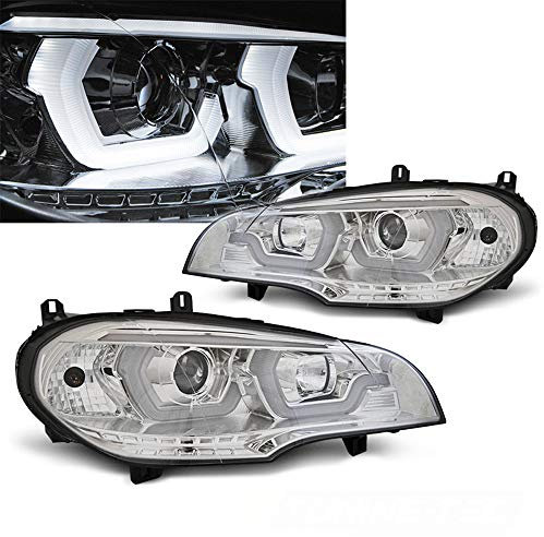 Für BMW X5 E70 LED Angel Eyes Tagfahrlicht Scheinwerfer 3D Design 07-13