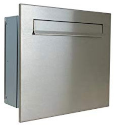 A-041 Edelstahl Mauerdurchwurf Briefkasten (Variable Tiefe) Ohne Namenschild