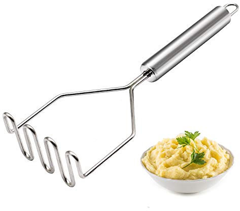 KSTEU Presse Purée, presse-purée manuel en acier inoxydable ,ustensile de cuisine Broyeur de Fruits et Légumes, Idéal pour la purée de pommes de terre, le guacamole ,légumes, pommes de terre, beurre
