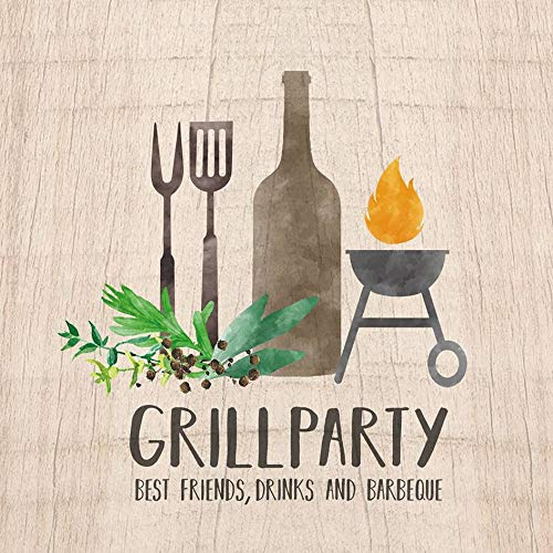 AvanCarte Servietten Geburtstag Grillparty Barbeque Drinks 20 St 3-lagig 33x33cm