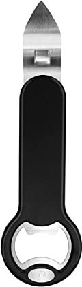 KITCHENDAO Magnetic Bottle and Can Opener for Refrigerator, Stainless Steel Manual Can Punch Opener for Liquid with Cap Catcher, Stick to Fridge for Easy Storage, Can Tapper Church Key with Magnet