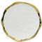 Cozylkx Assiettes à dîner en céramique à Bord doré Trompette Blanche, Vaisselle Ronde Nordique en Porcelaine pour la Cuisine de fête, 19,5 x 1,8 cm