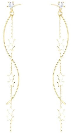 SLUYNZ 925 Sterling Silber Stern Ohrringe Kette für Frauen Damen - Baumeln Tropfen Lange Hängend