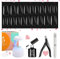 Beetles Easy Gel Tips Nail Extension Kit, 2 In 1 Nail Glue Gel Base Coat with Pre-shaped Medium Square Nails and U V LED Nail Lamp Acrylic Nail Clipper for Gel Art DIY Manicure Fast Nail Extension Set