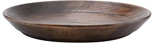Chacerls Vassoio Legno,Svuotatasche Tondo per Frutta in Legno Massello di Colore Scuro Vassoio Decorativo Piatto da Portata per Decorare la Stanza Ciotola in Legno per Frutta e Snack(15cm)