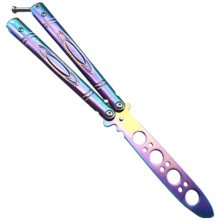 FZLANQ 1 PCS Practice Butterfly Knife Colorful Butterfly Trainer Comb Metal Practice Tool for Beginner Practicing Flipping Tricks